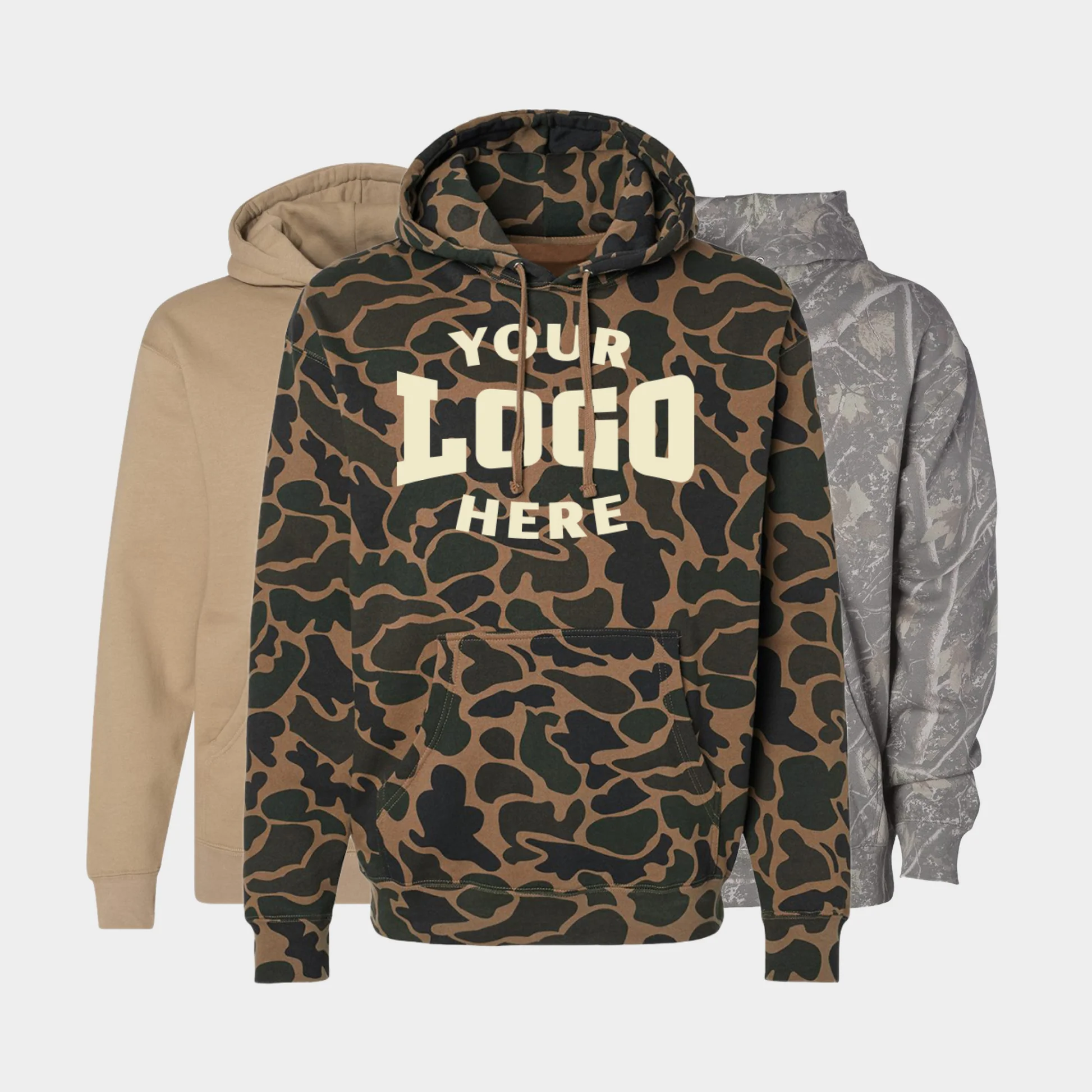 Custom Heavyweight Camo-Styled Hoodie - IND4000